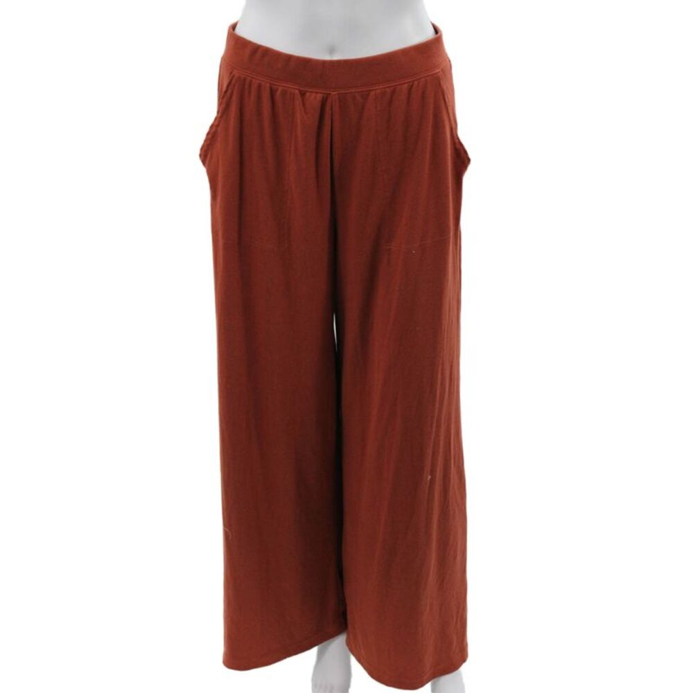 Free-est Women Orange Polyester Blend Sweatpants Petite Size S